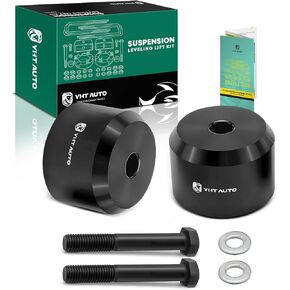 YHTAUTO 2 inch Front Leveling Lift Kit, Aluminum Strut Spacers w/Hardware Kit Compatible with 2005-2022 Ford F-250 F-350 Super Duty, 4WD Only, Suspension Leveling Kit Set of 2