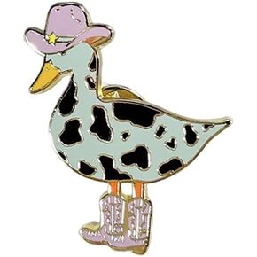 Cute Cartoon Cowboy Duck Brooch Pin For Women Girls Boy Funny Novelty Animal Cowgirls Hat Boots Lapel Enamel Pins Kawaii Corsage Clips Badges Button Jewelry Gifts For Backpacks Clothing Bags Hats