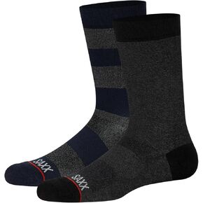 SAXX Underwear Co. Men's Whole Package Crew Socks Pack of 2 With Built-In Arch Support, Core