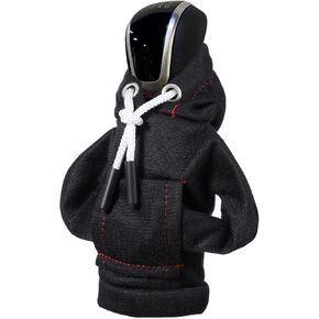 Bremorou Gear Shift Hoodie Universal Car Shift Knob Hoodie Gear Shift Cover Mini Hoodie for Car Shifter Automotive Interior Knob Cover Car Accessories and Decorations for Men Women (Black)