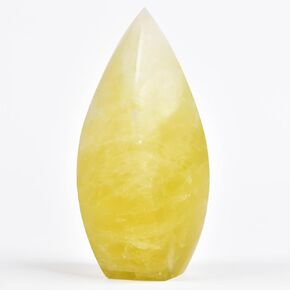 JIC Gem Large Lemon Quartz Obelisk Natural Healing Crystal Point 4 Sides Spiral Tower Energy Gemstone Home Decor 1.1-1.7 Lbs