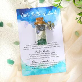 Good Luck Gift Little Bottle of Luck Crystal Gemstone Set Souvenir Gift Pocket Healing Crystal Bottle New Beginnings Miss You Gift Encouragement Gift in Exams Christmas Graduation Gift