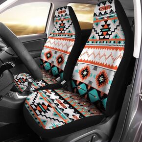 Howilath Universal Car Seat Covers Set of 2, Cartoon Psychedelic Planet Space Print Auto Accessories Carseat Front Seats Fit Most Cars