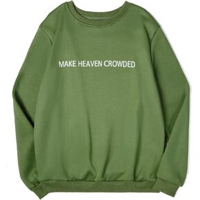 Women's Letter Printed Sweatshirt Casual Long Sleeve Loose Round Neck Pullover Tops