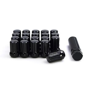 20 Pcs M14x1.5 Thread Short Truck 1.50" Long Spline Lug Nuts Black 7 Spline Hex Fits Chevy Camaro Corvette Chrysler 300 Dodge 2006+ Charger Challenger 2015+ Ford Mustang