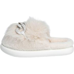 Cloeh Vanilla Women's Indoor and Outdoor Fashion Slippers, Plush Fur, Non-Slip Thick EVA Sole, Cozy & Lightweight House Shoes, Trendy Gifts for Women