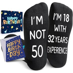 HAPPYPOP Birthday Gift Ideas for Men - Socks for 45 50 Year Old Man, Funny Birthday Gifts for Him in 40s