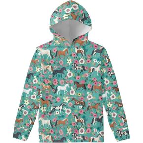 Upetstory Hoodies for Girls Boys Kids Long Sleeve Hooded Sweatshirt with Pockets Casual Pullover Tops S-XL