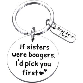 Sister Gifts from Sisters Valentines Gifts for Sister from Brother Big Little Sister Birthday Gifts Stocking Stuffers for Adults Women Best Sister Ever Keychain Funny Valentines Christmas for Girls