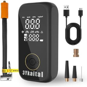 Tire Inflator Portable Air Compressor,Multi Mode Inflation, Tire Pump with Digital Pressure Gauge & LED Light,Electric Air Pump for Car Tire,Motorcycle,Bicycle and Ball