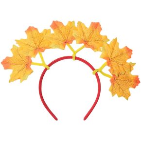 Totelux Fall Maple Leaf Headband Thanksgiving Hair Band Orange Leaves Hair Accessories for Women Autumn Harvest Party Decoration Supplies