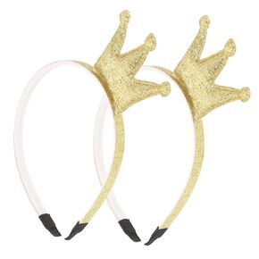 2Pcs Glitter Crown Headbands for Decorative Hairbands for Parties Birthdays and Dress Up Stylish and Fun Hair Accessories for Girls