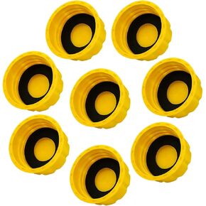 أغطية غاز الوقود سعة 5 جالون مع نمط خيط خشن أفضل إغلاق للتخزين والنقل، أصفر 8 قطع in Kuwait