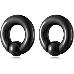 Ear Weights Stainless Steel Ear Gauges Spring Action Captive Bead Ear Hangers Horseshoe Ear Heavy Ear Expander Stretcher Piercing Jewelry for Men Women 2G 0G