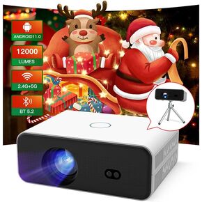 【Electric Focus】Portable Projector with WIFI and Bluetooth Built-in Android TV 11,LYNCAST Auto Keystone Home Projector,1080P 4K Support Mini proyector Compatible with Phone/IOS/Tablet/Laptop/TV Stick