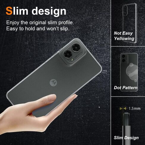 Crystal Clear Moto G Power 2024 Case.Soft Slim Fit Transparent Plastic TPU Protective Silicone Cover Phone Cases for Moto G Power 2024 [Slim Thin & Comfort Grip] [Shockproof] in Saudi Arabia