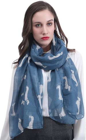 Dachshund Dog Print Women's Scarf Shawl Wrap Lightweight in Kuwait