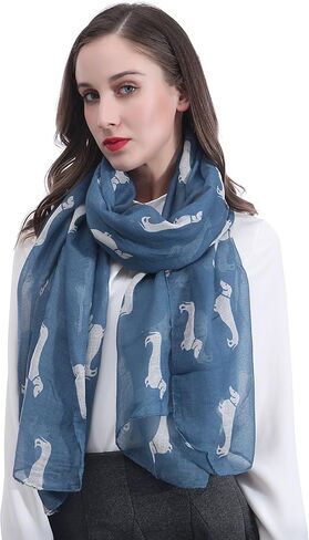 Dachshund Dog Print Women's Scarf Shawl Wrap Lightweight in Kuwait
