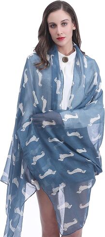 Dachshund Dog Print Women's Scarf Shawl Wrap Lightweight in Kuwait
