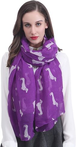 Dachshund Dog Print Women's Scarf Shawl Wrap Lightweight in Kuwait