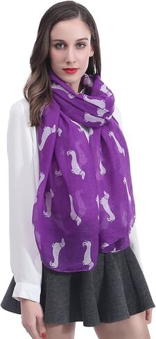 Dachshund Dog Print Women's Scarf Shawl Wrap Lightweight in Kuwait