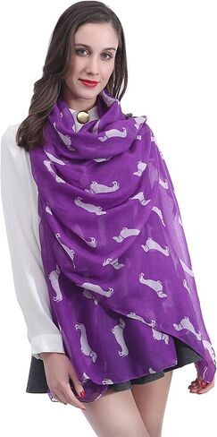 Dachshund Dog Print Women's Scarf Shawl Wrap Lightweight in Kuwait