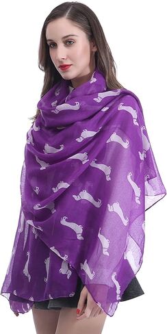 Dachshund Dog Print Women's Scarf Shawl Wrap Lightweight in Kuwait