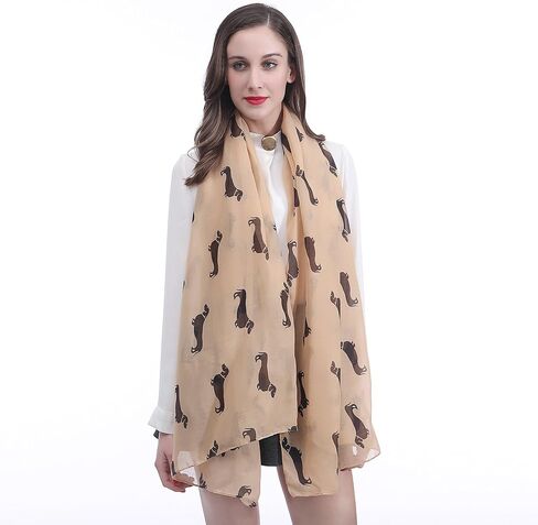 Dachshund Dog Print Women's Scarf Shawl Wrap Lightweight in Kuwait