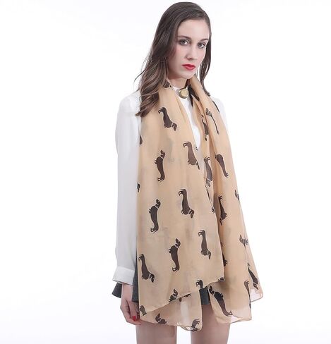 Dachshund Dog Print Women's Scarf Shawl Wrap Lightweight in Kuwait