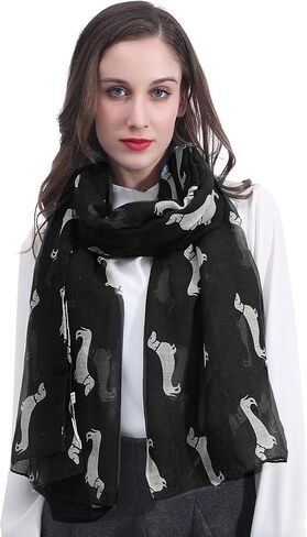 Dachshund Dog Print Women's Scarf Shawl Wrap Lightweight in Kuwait