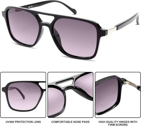 Hycredi Retro Aviator Sunglasses for Women Men, Trendy Square Sun Glasses, Vintage Rectangle Womens Shades in Kuwait