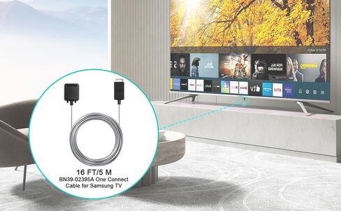 BN39-02470A One Connect Cable for Samsung TV QN43LS03 QN49LS03 QN50LS03 QN55LS03 QN65Q90 QN65LS03 QN75LS03 QN65Q80 QN75Q90 QN75Q80 QN82Q90 QN85LS03,BN39-02470A for Samsung One Connect Cable 16FT/5M in Kuwait
