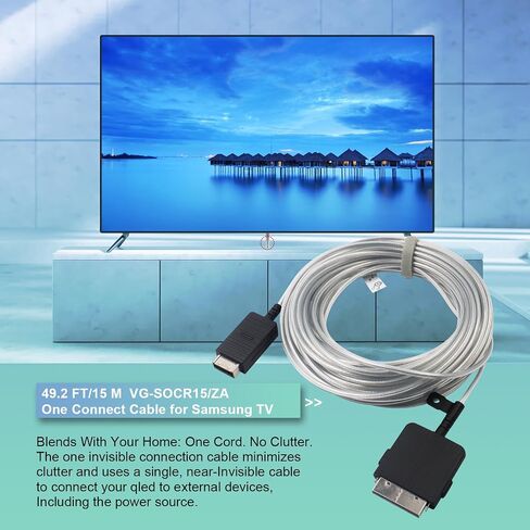BN39-02470A One Connect Cable for Samsung TV QN43LS03 QN49LS03 QN50LS03 QN55LS03 QN65Q90 QN65LS03 QN75LS03 QN65Q80 QN75Q90 QN75Q80 QN82Q90 QN85LS03,BN39-02470A for Samsung One Connect Cable 16FT/5M in Kuwait