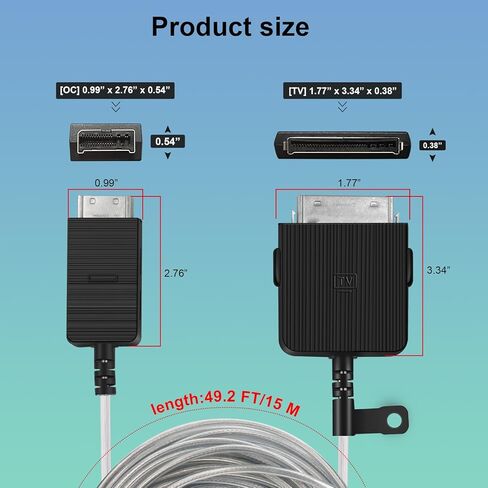 BN39-02470A One Connect Cable for Samsung TV QN43LS03 QN49LS03 QN50LS03 QN55LS03 QN65Q90 QN65LS03 QN75LS03 QN65Q80 QN75Q90 QN75Q80 QN82Q90 QN85LS03,BN39-02470A for Samsung One Connect Cable 16FT/5M in Kuwait