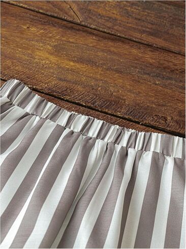 MakeMeChic Women's Striped Elastic Waist Button Pocket Loose Capris Trousers Pants in Saudi Arabia