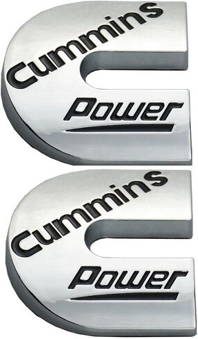 2 Pack Compatible with Cummin Engines Power Automotive Badge Emblem Decals (Silver Black) in Saudi Arabia