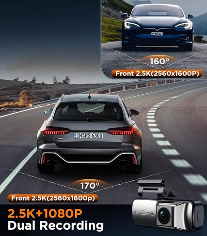 Dash Cam Front, WiFi FHD 1080P Car Camera with 32G SD Card, Mini Dash cam for Cars with Night Vision, WDR, 160° Wide Angle, Loop Recording, G-Sensor, APP, 24 Hours Parking Mode Supports in Kuwait
