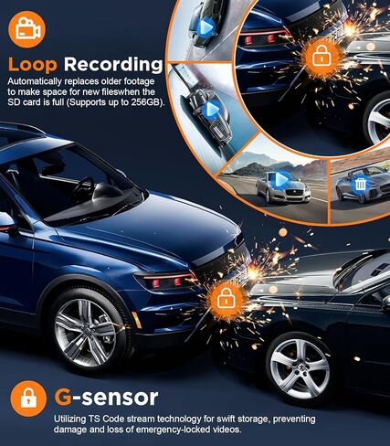 Dash Cam Front, WiFi FHD 1080P Car Camera with 32G SD Card, Mini Dash cam for Cars with Night Vision, WDR, 160° Wide Angle, Loop Recording, G-Sensor, APP, 24 Hours Parking Mode Supports in Kuwait