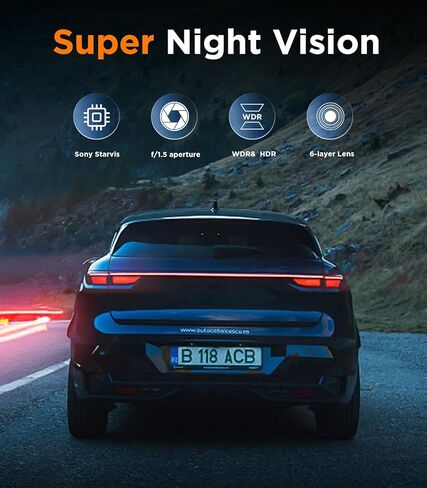 Dash Cam Front, WiFi FHD 1080P Car Camera with 32G SD Card, Mini Dash cam for Cars with Night Vision, WDR, 160° Wide Angle, Loop Recording, G-Sensor, APP, 24 Hours Parking Mode Supports in Kuwait