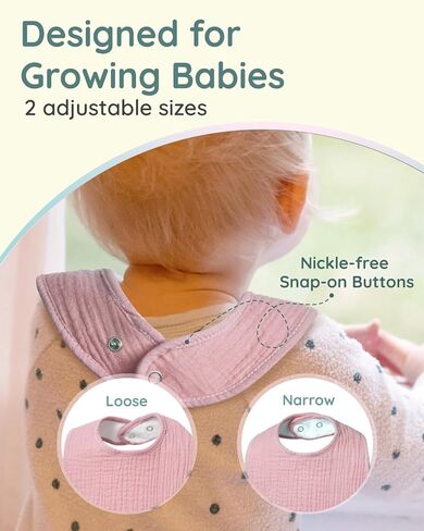 Lilian&Gema Baby Bibs 8 Pack Baby Drool Bibs for Unisex Boys Girls,Soft Cotton Bibs for Teething and Drooling Newborn in Kuwait