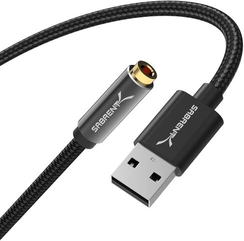 SABRENT USB Type-C Audio Adapter with 24-Bit/96KHz Hi-Res Sound, Dual 3.5mm Jacks for Mic & Stereo, Aluminum Body, Plug-and-Play – Compatible with Headsets, Laptops, Desktops, Smartphones (AU-UCMA) in Saudi Arabia