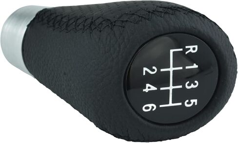 Arenbel 6 Speed Leather Gear Shift Stick Knob Type R Shifter Lever Grip Handle Replacement Fit Most Auto Manual Vehicless, Black in Kuwait