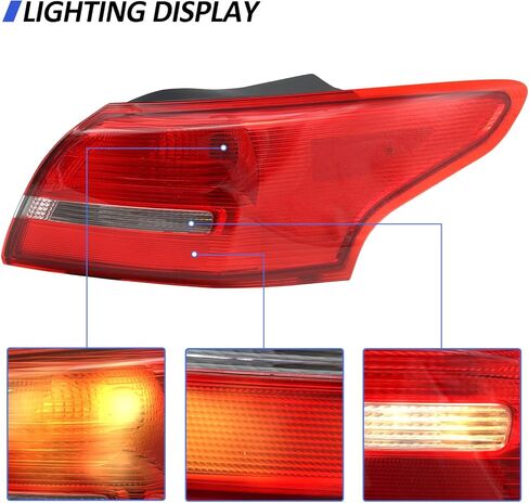 مجموعة المصابيح الخلفية متوافقة مع 2015-2018 Ford Focus 4 أبواب، الجانب الأيسر للسائق الخلفي الخلفي الخارجي F1EZ13404B، FO2805114 in Kuwait