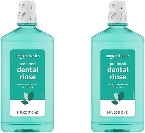 Amazon Basics غسول الأسنان قبل الفرشاة، النعناع الأخضر، 24 أونصة سائلة، عبوة واحدة (سوليمو سابقًا) in Kuwait