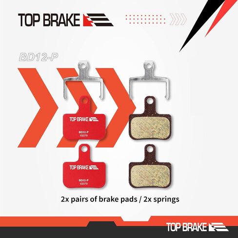 Top Brake Disc Road Bike Brake Pads for SRAM Level Ultimate/Red/AXS Force Road and XC MTB Brake Set |Road Bike,Gravel MTB|Ceramic Compound,Silent Option,Performance Version, Red (PIN Included) in Kuwait