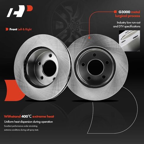 A-Premium 11.02 inch (280mm) Front Vented Disc Brake Rotors Compatible with Select Jeep Models - Cherokee 90-99, Comanche 90-92, Grand Cherokee 93-98, Wagoneer 1990, Wrangler 90-99, 2-PC Set in Saudi Arabia