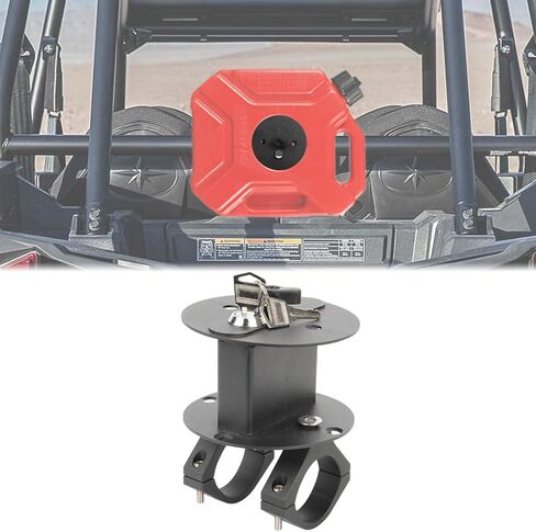 UTV ATV Metal Gas Can Mount with Lock, Aluminum Alloy Oil Mounting Holder Gas Tank Cans Holder for 1.75''-2'' Roll Bar Compatible with Polaris RZR Pioneer Yamaha Can Am Maverick X3 Ranger Camper Van in Saudi Arabia