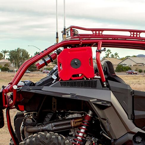 UTV ATV Metal Gas Can Mount with Lock, Aluminum Alloy Oil Mounting Holder Gas Tank Cans Holder for 1.75''-2'' Roll Bar Compatible with Polaris RZR Pioneer Yamaha Can Am Maverick X3 Ranger Camper Van in Saudi Arabia