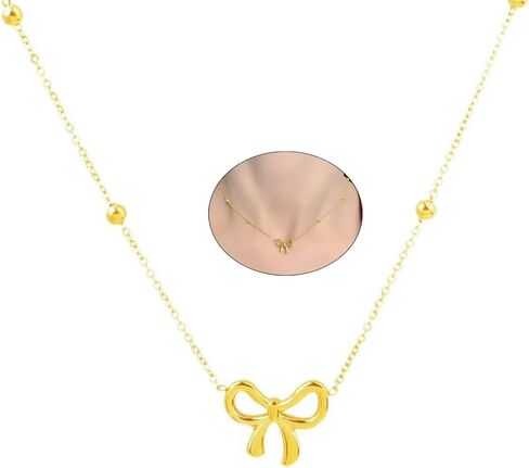 Bow Necklace Silver Bowknot Bow Tie Necklace for Women Pink rhinestone bow necklace Dainty Bow Pendent Choker Necklace Cute Pendant Necklaces Jewelry Gift in Saudi Arabia