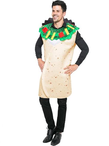 Spooktacular Creations Men Burrito Costume Adult, Fun Food Costume Outfit Set Halloween Costumes Party, Cosplay Party in Kuwait